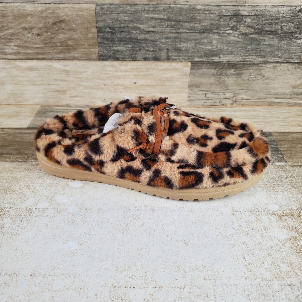 Hey Dude Wendy Slipper Leo Mens 9 / Womens 11 Loafer Comfort Leopard